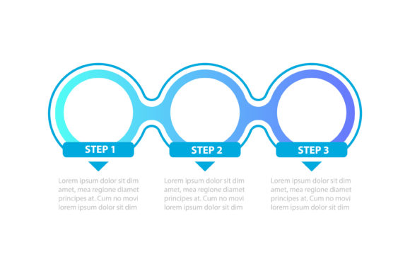 Elevating Visual Communication with Blue Gradient Circles Steps Infographics