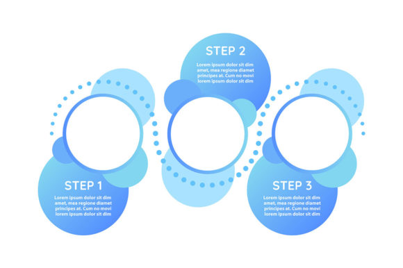Schedule Stages Vector Infographic: Visualizing Timelines with Round Blue Design Elements