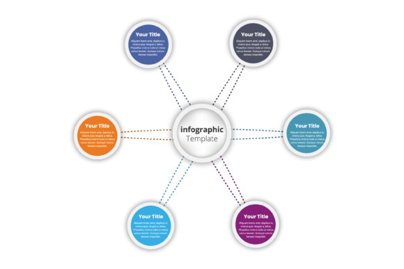 Six Step Vector Infographic Label Design Guide