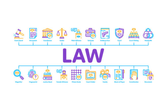 Streamlining Legal Visuals with Law and Judgement Minimal Infographic Assets